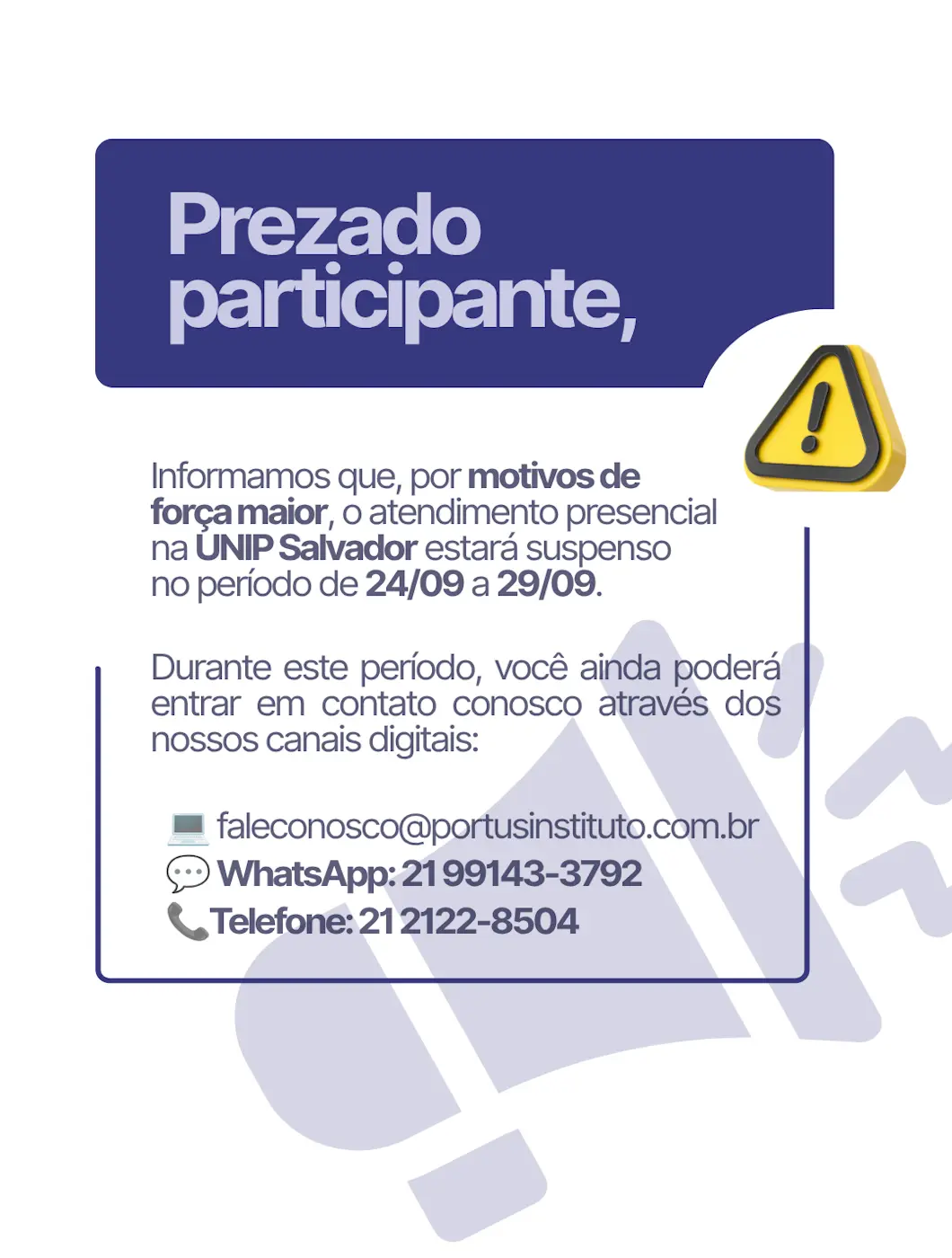Aviso importante sobre empréstimos